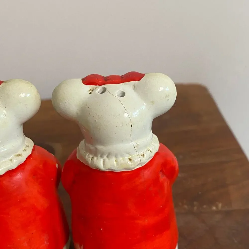 Vintage Kitsch Christmas Mice Salt Shaker and Toothpick Holder